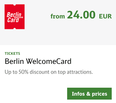 Offentlig transport i Berlin: priser, billetter og app 3 Berlin welcome card