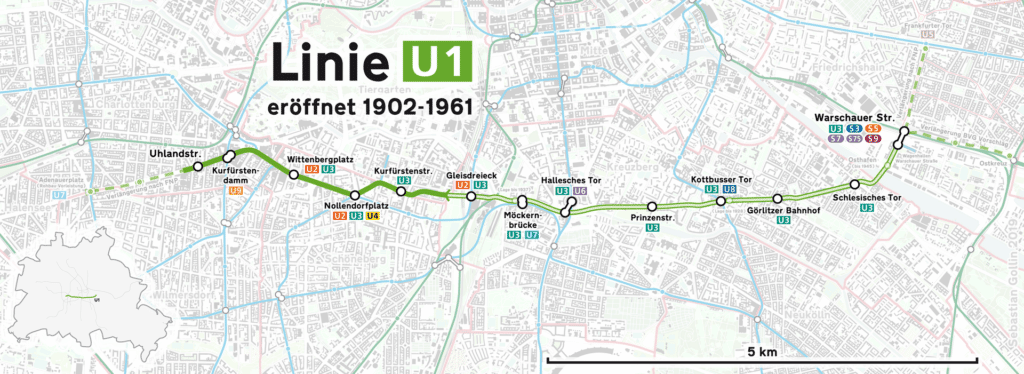 Offentlig transport i Berlin: priser, billetter og app 6 Den populære U1-linjen på Berlins u-bahn.