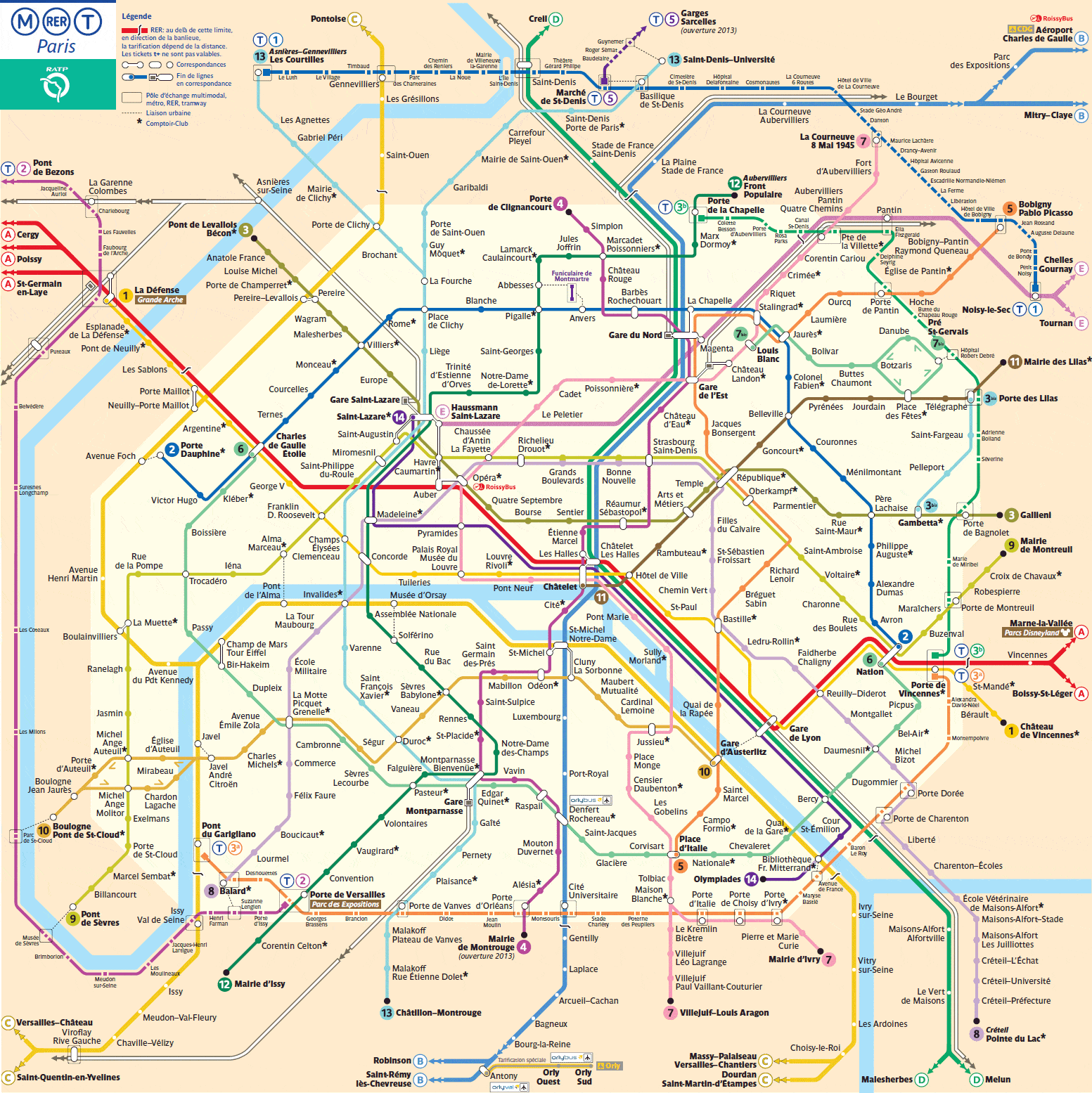 Kart over metroen i paris