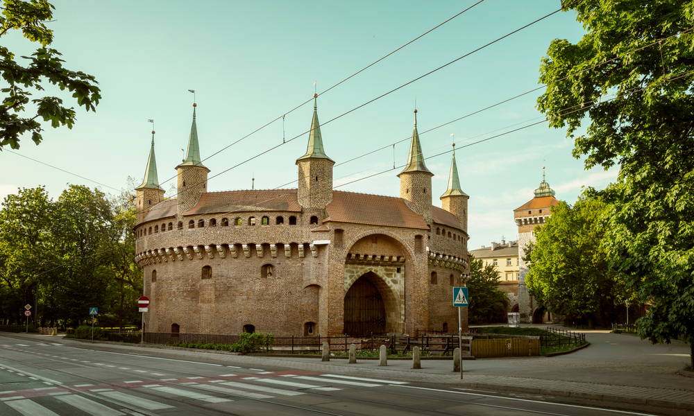 Barbakan og Florianporten i Krakow