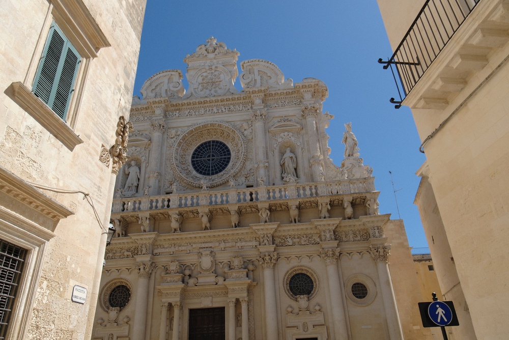 Barokkfasaden på Basilica di Santa Croce i Lecce