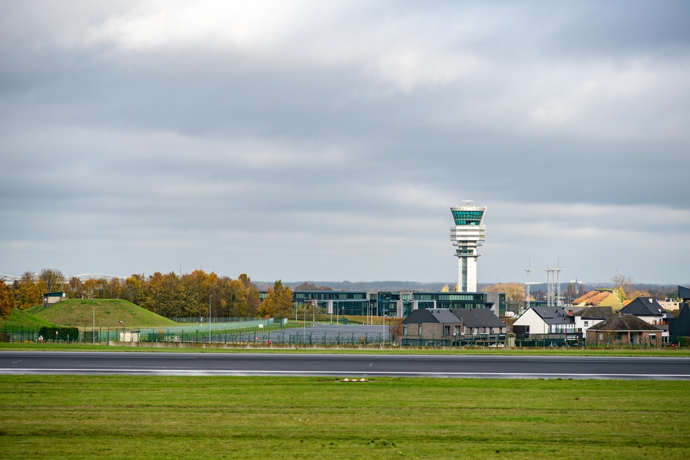 Kontrolltårnet på Brussels Airport i Zaventem ved Brussel