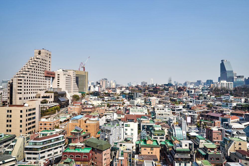 Utsikt over høyhusene i Gangnam i Seoul