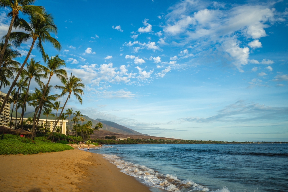Ka'anapali Beach på Maui med hvit sand og turkis vann