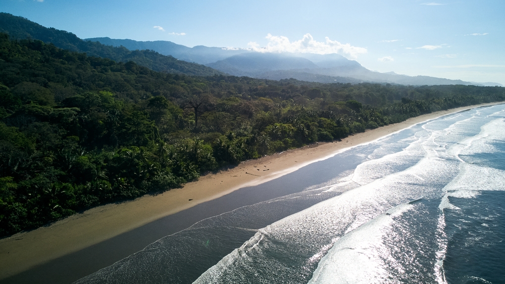 Playa Hermosa i Guanacaste sett fra luften