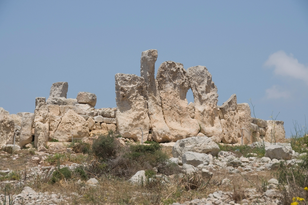 Steintempelet Ħaġar Qim ved Qrendi på Malta