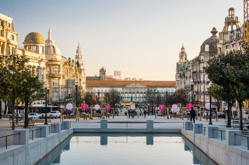 Fra Porto lufthavn til sentrum - transportguide 4 Avenida dos Aliados i Porto