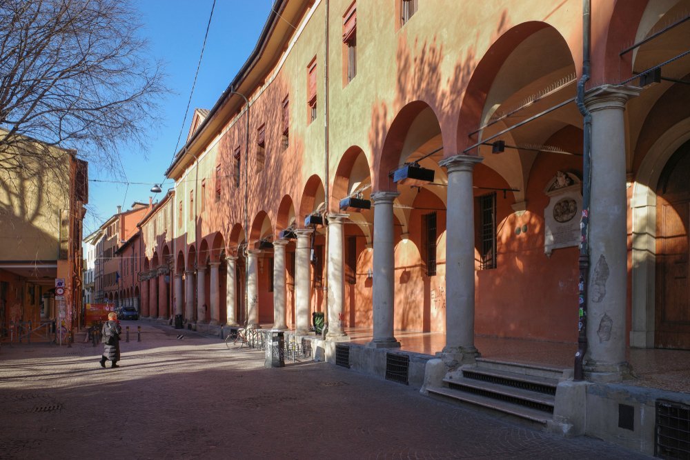 Bygningen med kunstmuseet Pinacoteca Nazionale i Bologna
