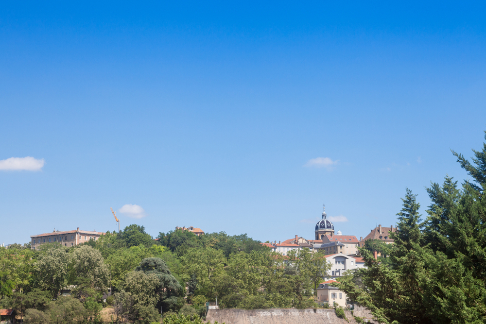 Panorama over Croix-Rousse-åsen i Lyon