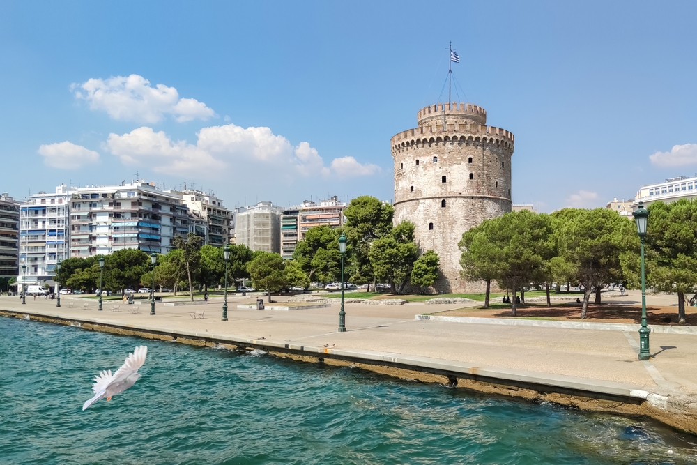 Det hvite tårn i Thessaloniki, byens historiske landemerke på strandpromenaden
