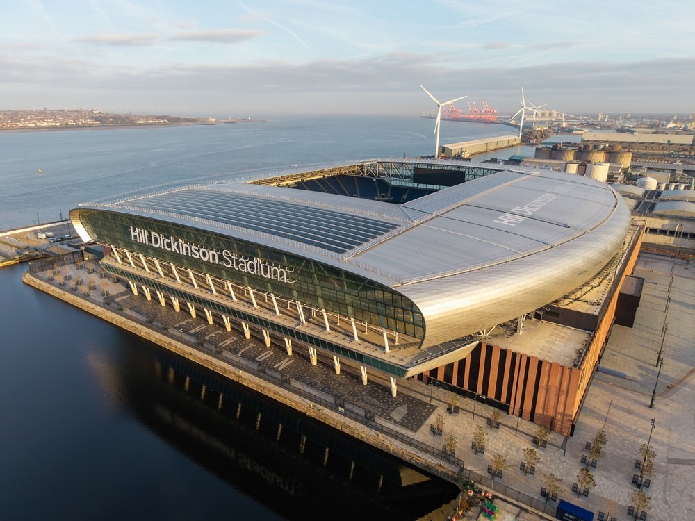Severdigheter i Liverpool: The Beatles, Anfield og 16 andre grunner til å reise 9 Evertons Hill Dickinson Stadium ved Bramley-Moore Dock i Liverpool