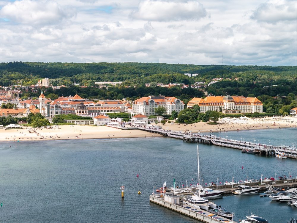 Flyfoto av tremoloen i Sopot