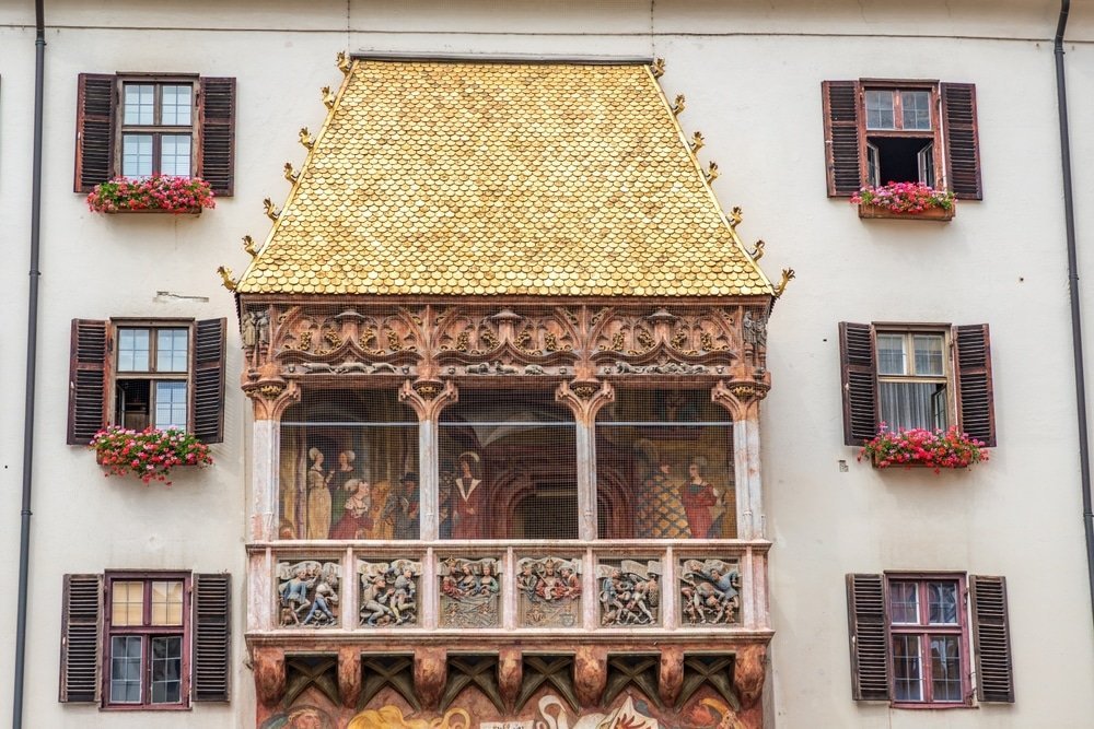 Goldenes Dachl, det gylne taket, i Altstadt i Innsbruck