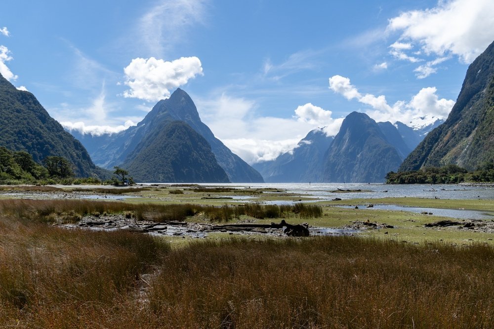 Hvor skal man bo på New Zealand: Mitre Peak over Milford Sound i Fiordland