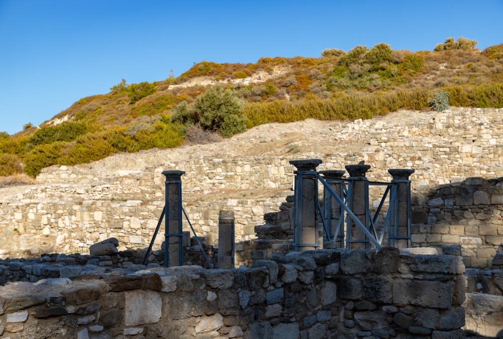 De hellenistiske husene i oldtidsbyen Kamiros på Rhodos