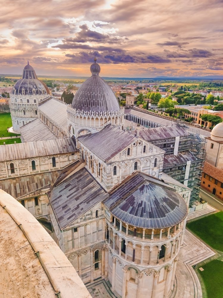 Piazza dei Miracoli i Pisa, endestasjonen for buss 1+ fra Pisa Centrale