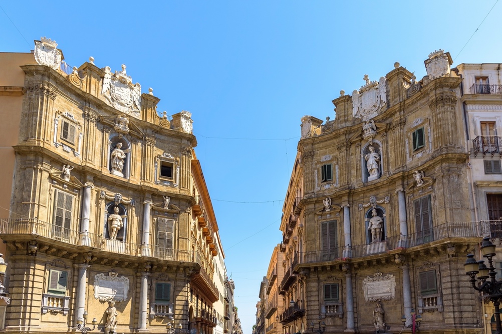Barokkfasadene ved Quattro Canti i Palermo
