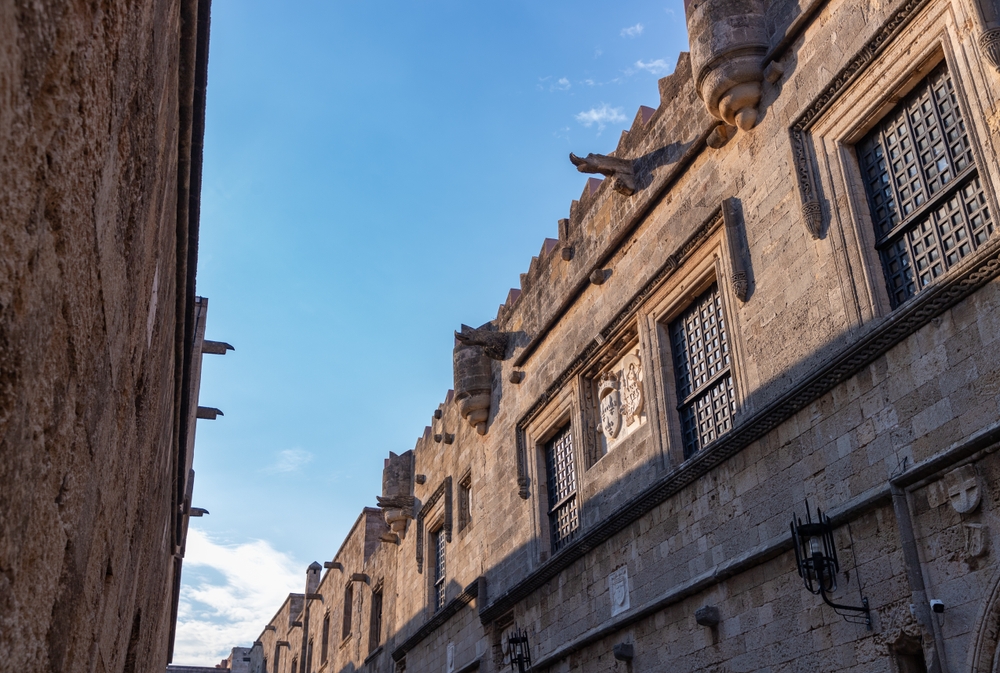 Ridderstredet i Old Town i Rhodos by