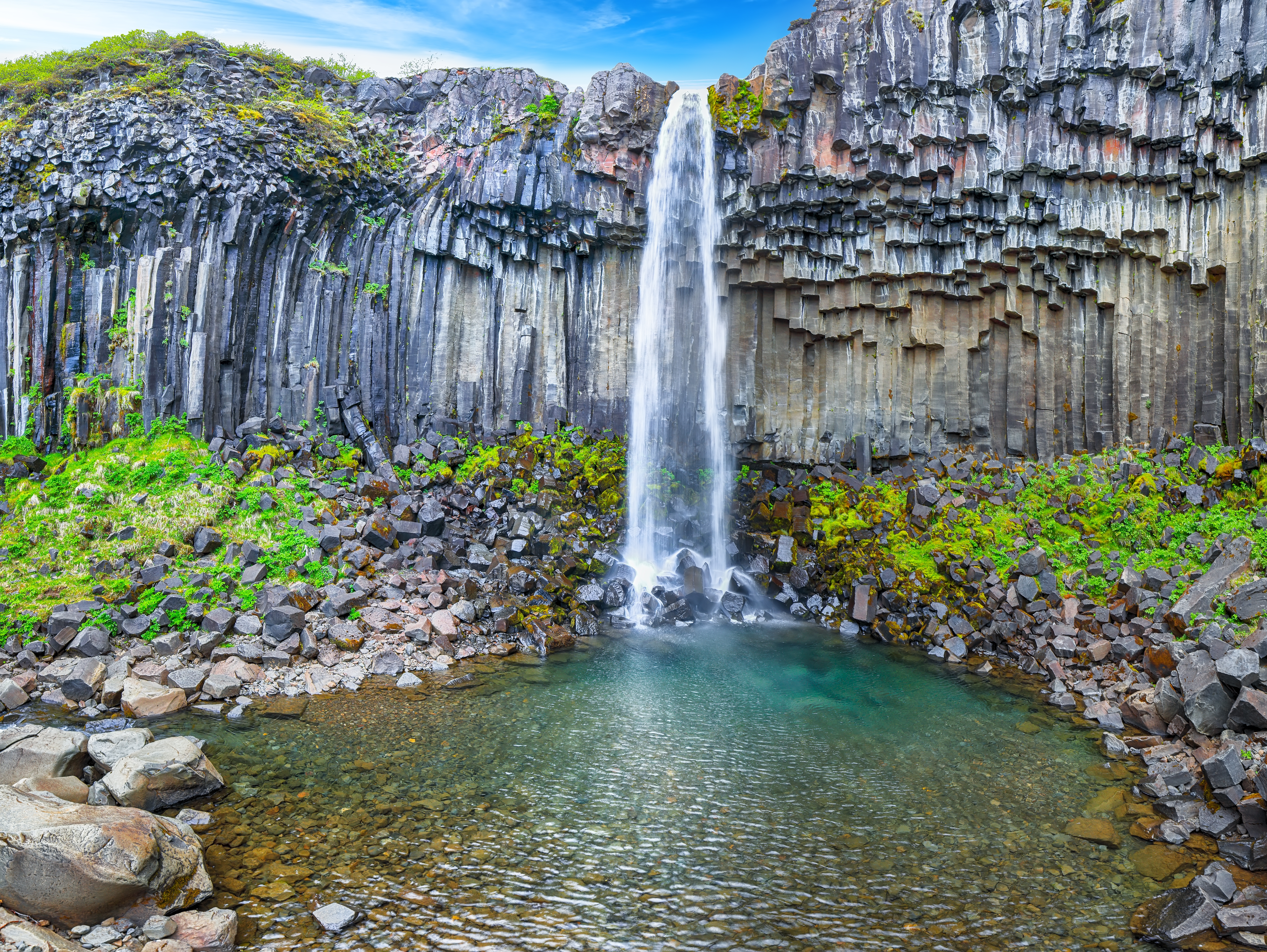 Svartifoss med basaltsøyler i Skaftafell